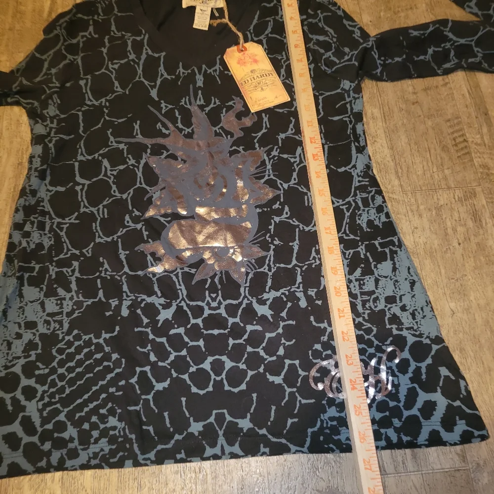 Ed Hardy Women's Long Sleeve Top Size Large  MADE IN USA - Picture 10 of 10